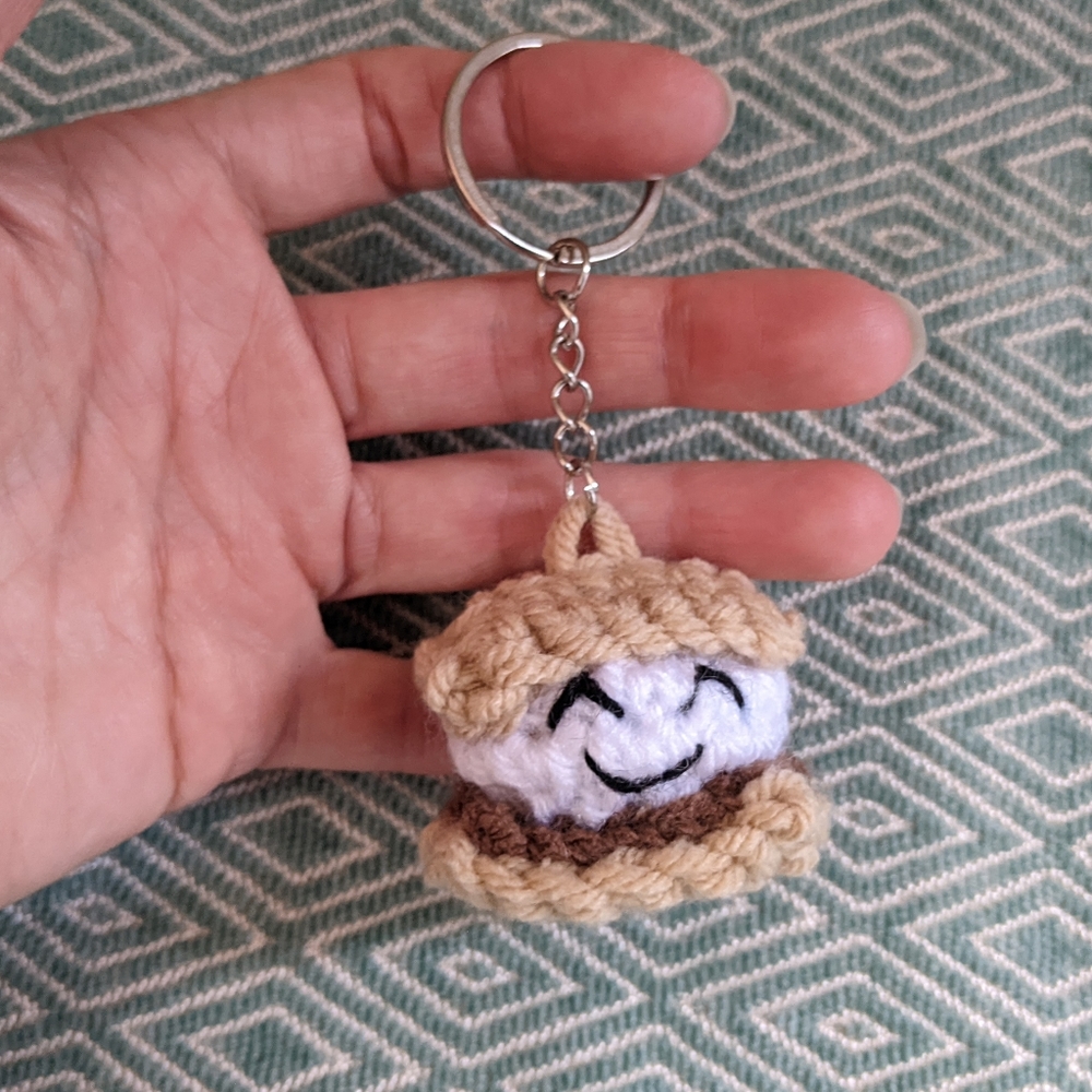 Yummy S'more Keychain by Lucky Ducky Crochet